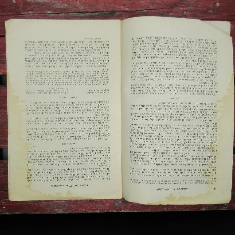 1921 USDA Farmers' Bulletin No. 1219 Floors & Floor Coverings Vintage Booklet